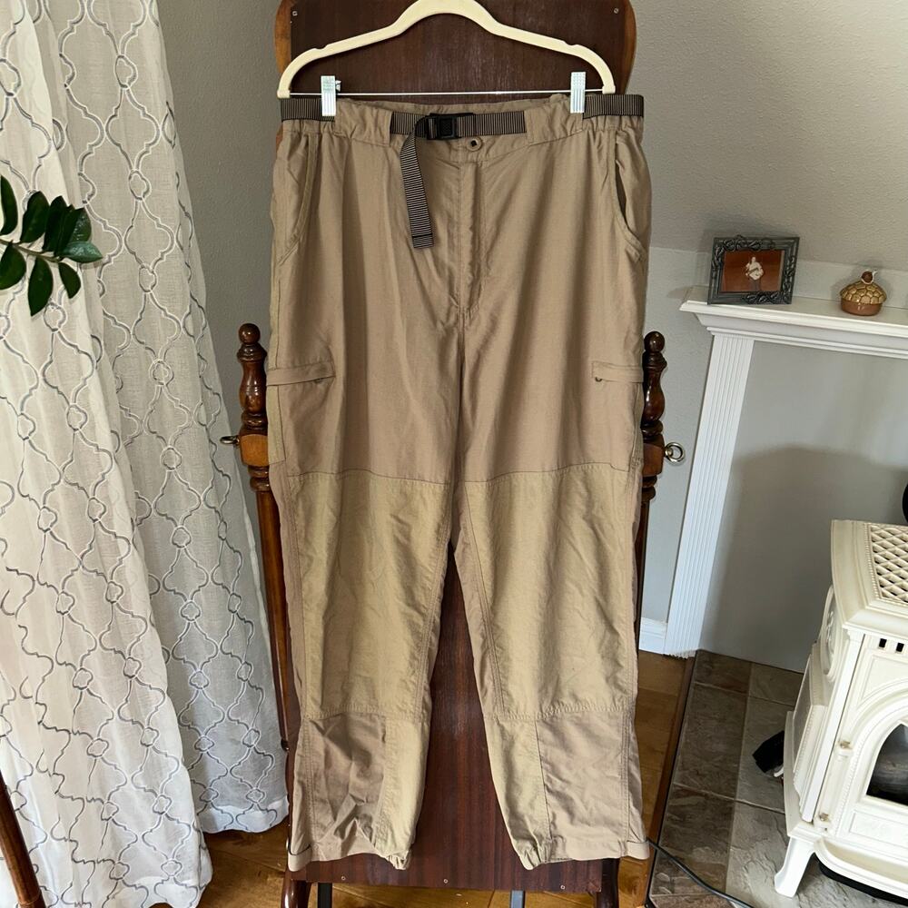 Men's Khaki/Tan Hiking Nylon Pants - Casual Stretch Fit